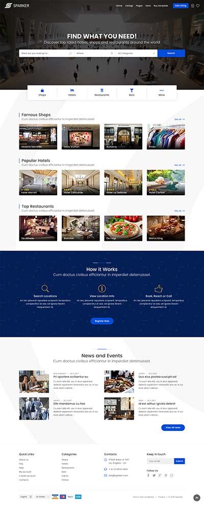 template by: emillie premium directory|Sparker Premium Directory and Listings Template .